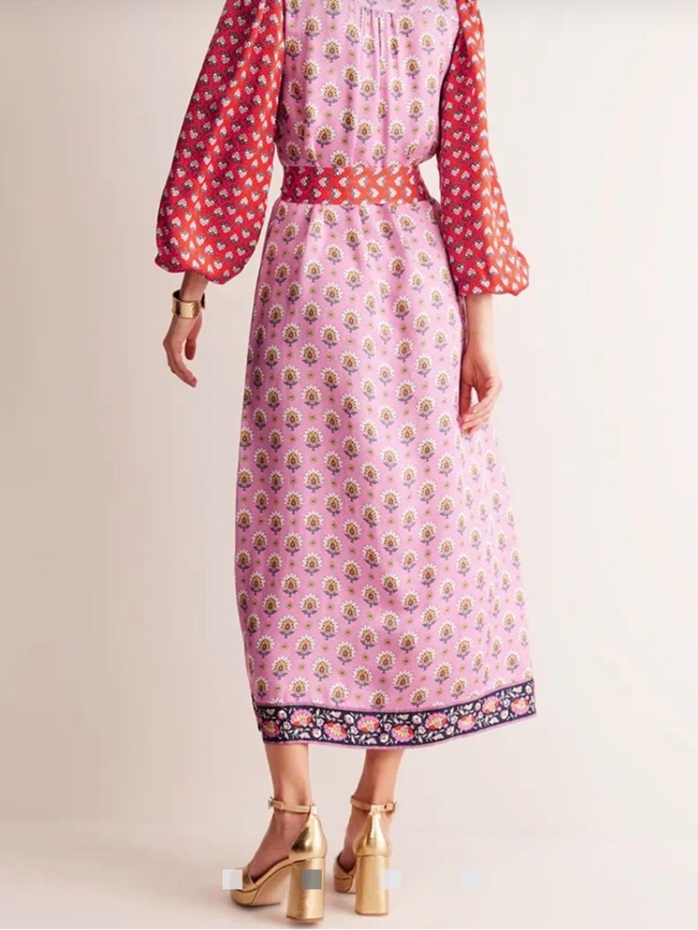 Boden Pink and Red Floral Maxi Dress NWT Size 4 - Picture 2 of 10